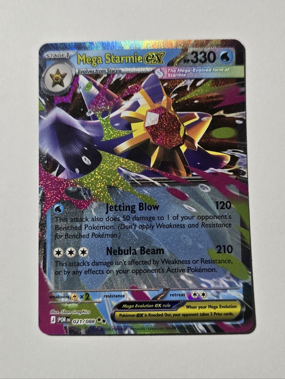 Mega Starmie Ex 021/088 Perfect Order Double Rare English Pokemon Card